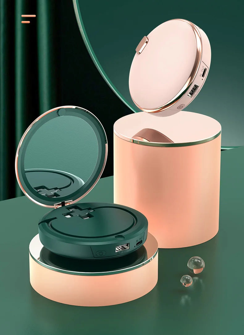 Compact Make-up Mirror with Powerbank and Hand warmer