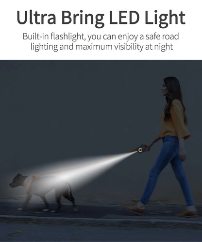 LumiLead Retractable Pet Leash - LED-Lit for Safe & Stylish Walks" - TransGlobalStore Co