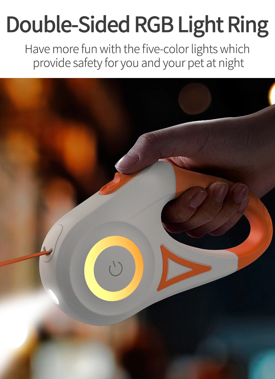 LumiLead Retractable Pet Leash - LED-Lit for Safe & Stylish Walks" - TransGlobalStore Co